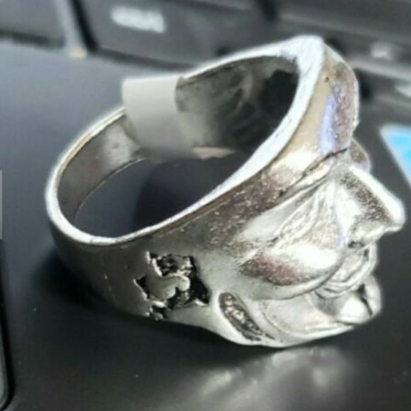 Guy Fawkes Ring Silver Black Anonymous Vendetta V Mens Stainless Steel S… - Picture 4 of 4